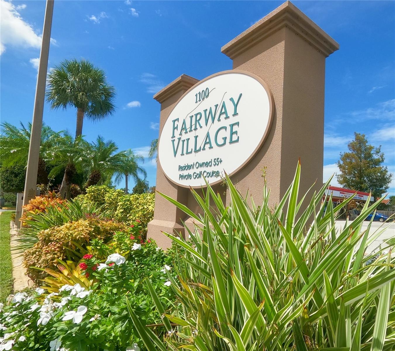 Front sign for Fairway Village