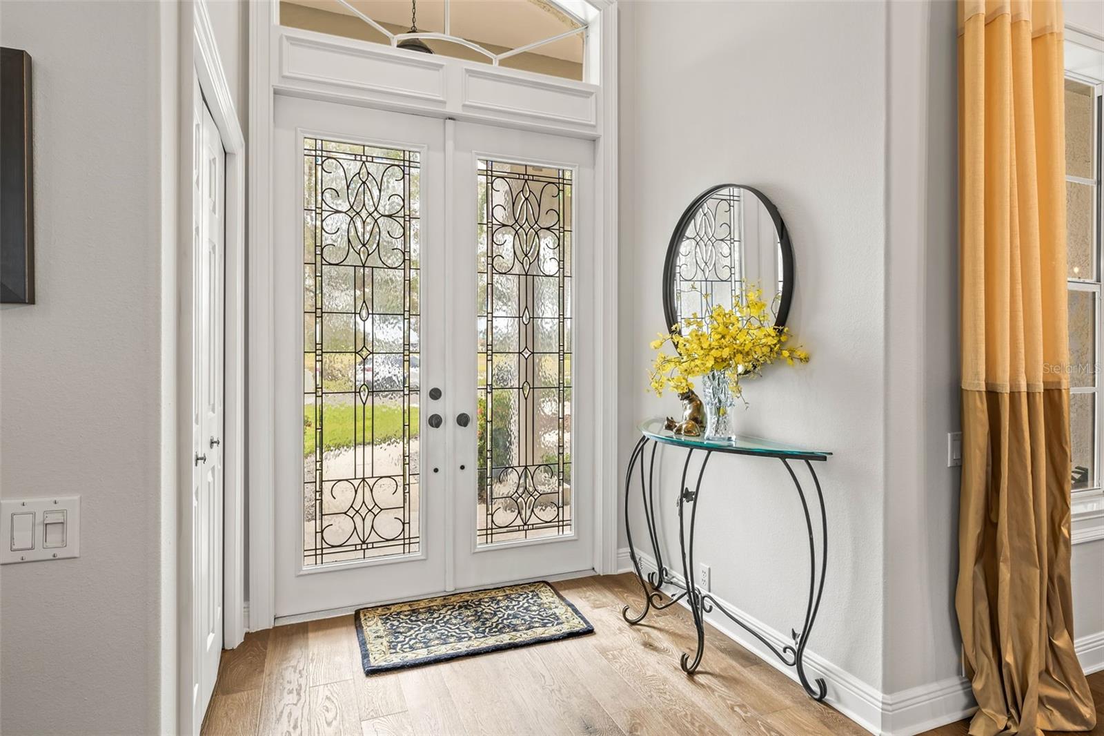 8' lead glass French doors