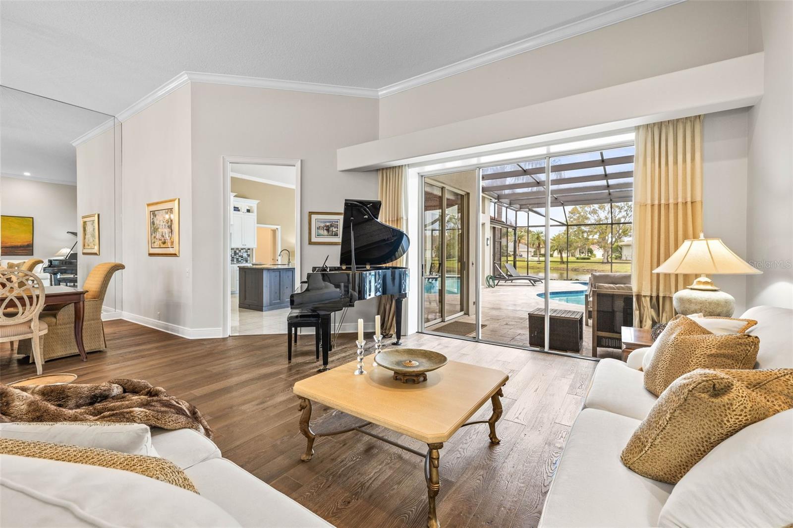 View from formal living space into kitchen