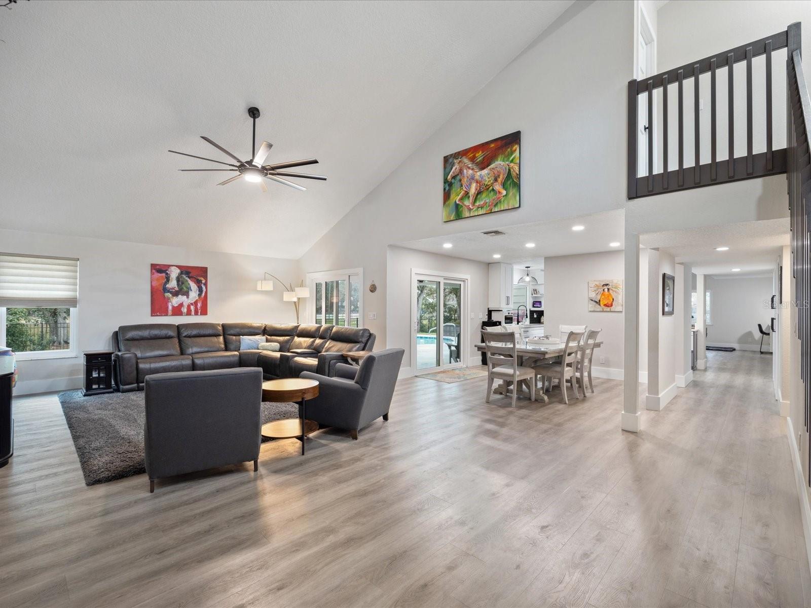 Living room 18' vaulted ceilings