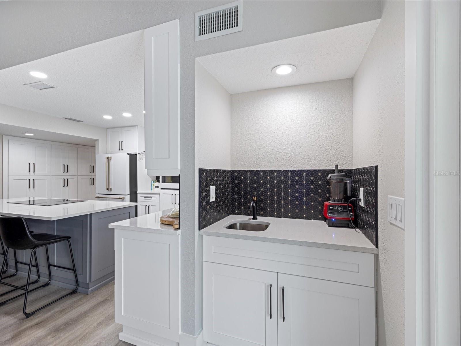 Kitchen island with drawer microwave