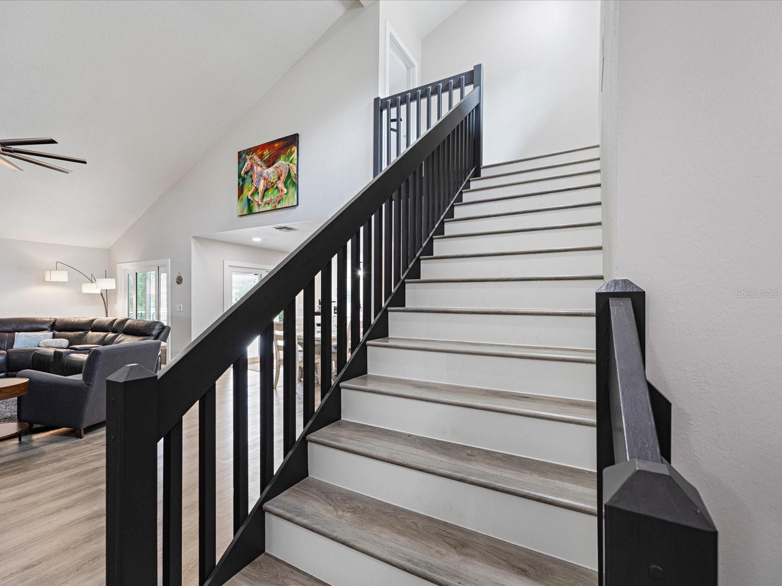 Stairway to master suite