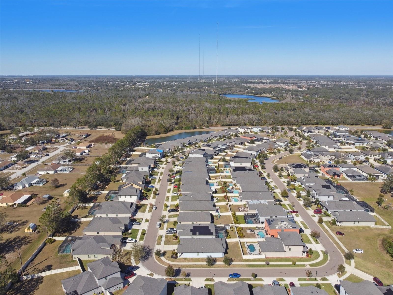 Aerial view from the South of the community.