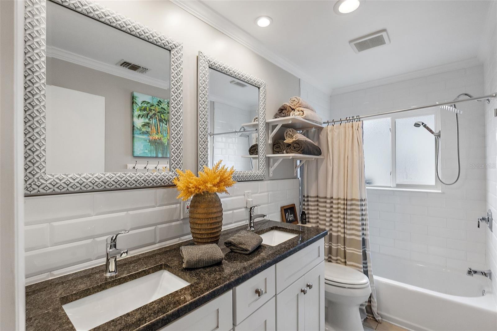 Guest bathroom - dual vanities