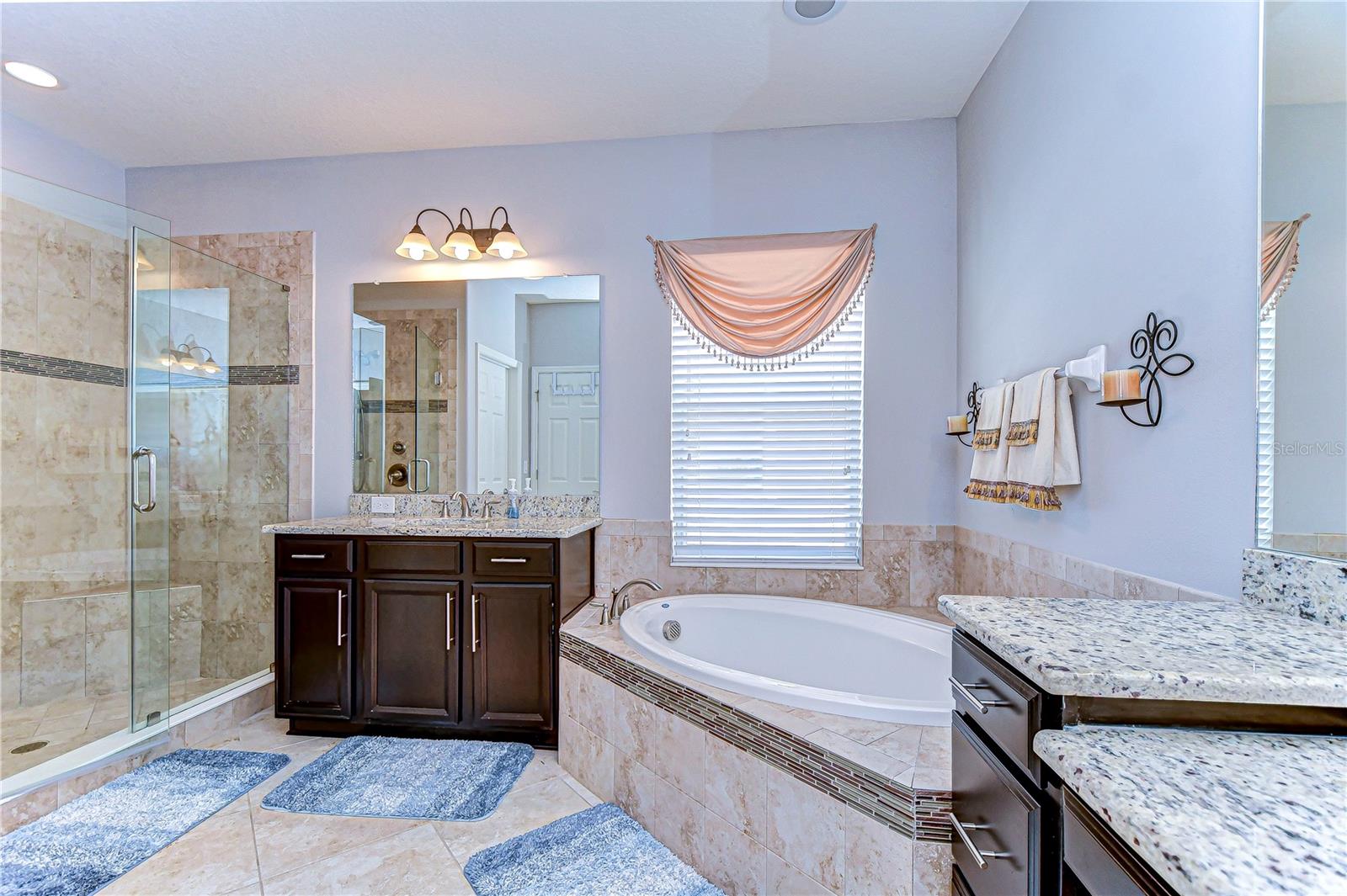 Luxurious bath retreat with elegant finishes.