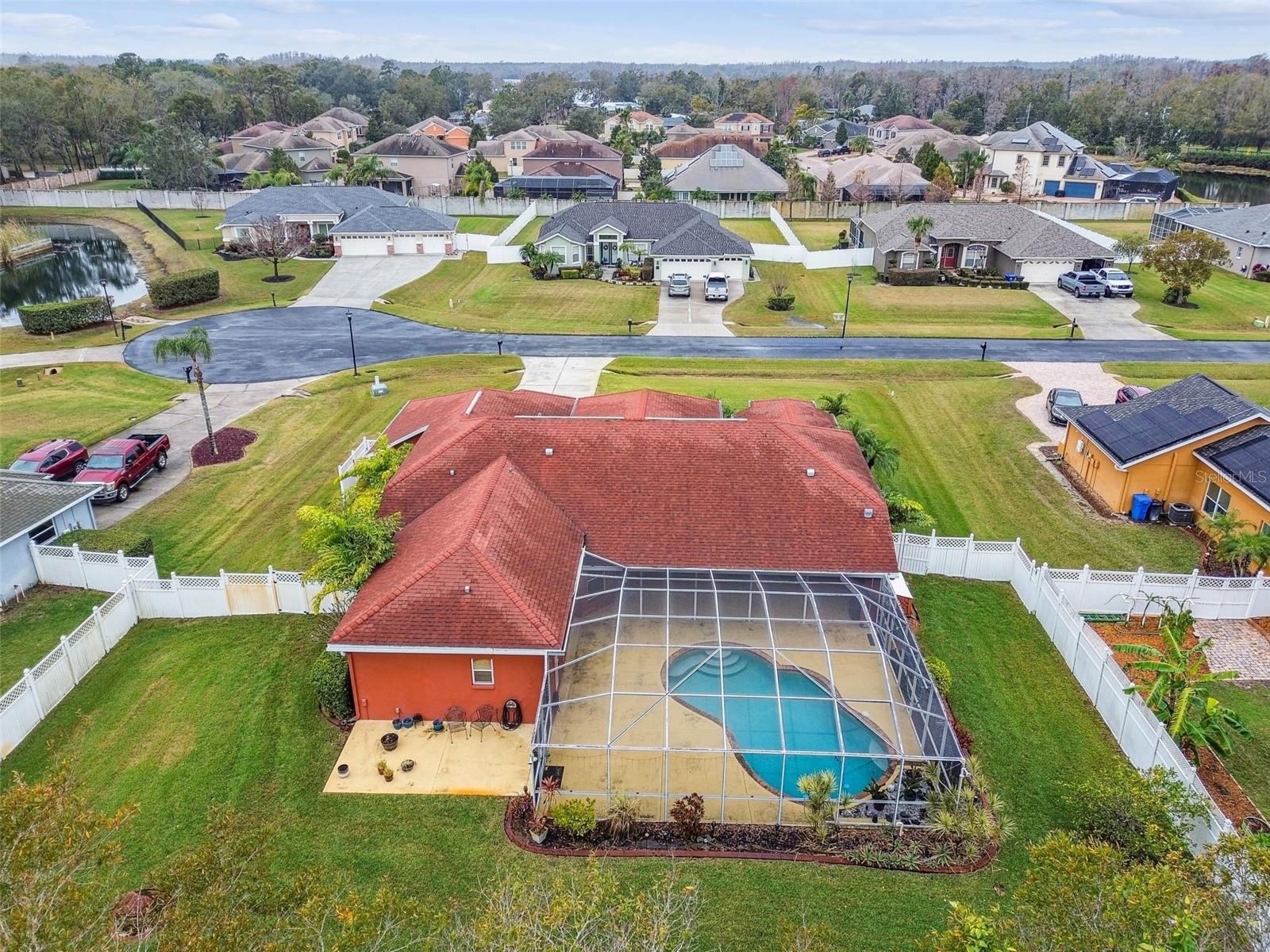 Rainy day aerial view