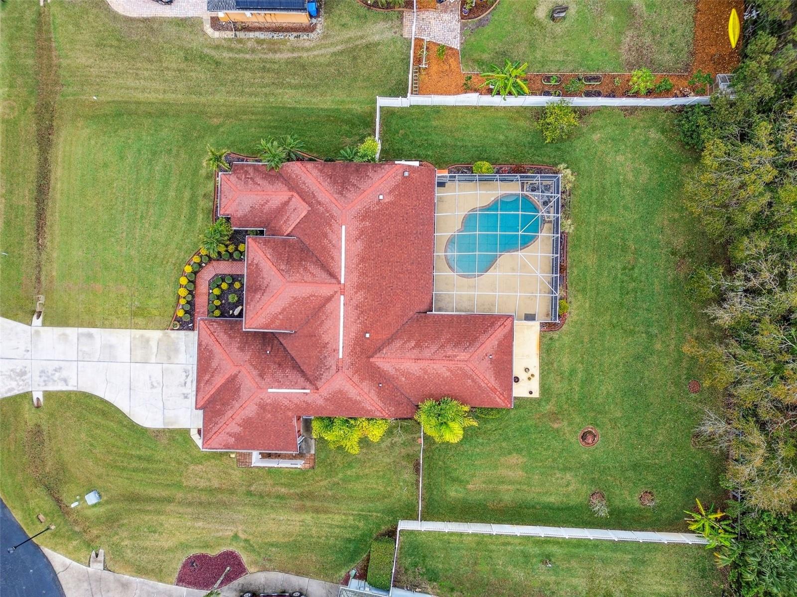 Rainy day aerial view