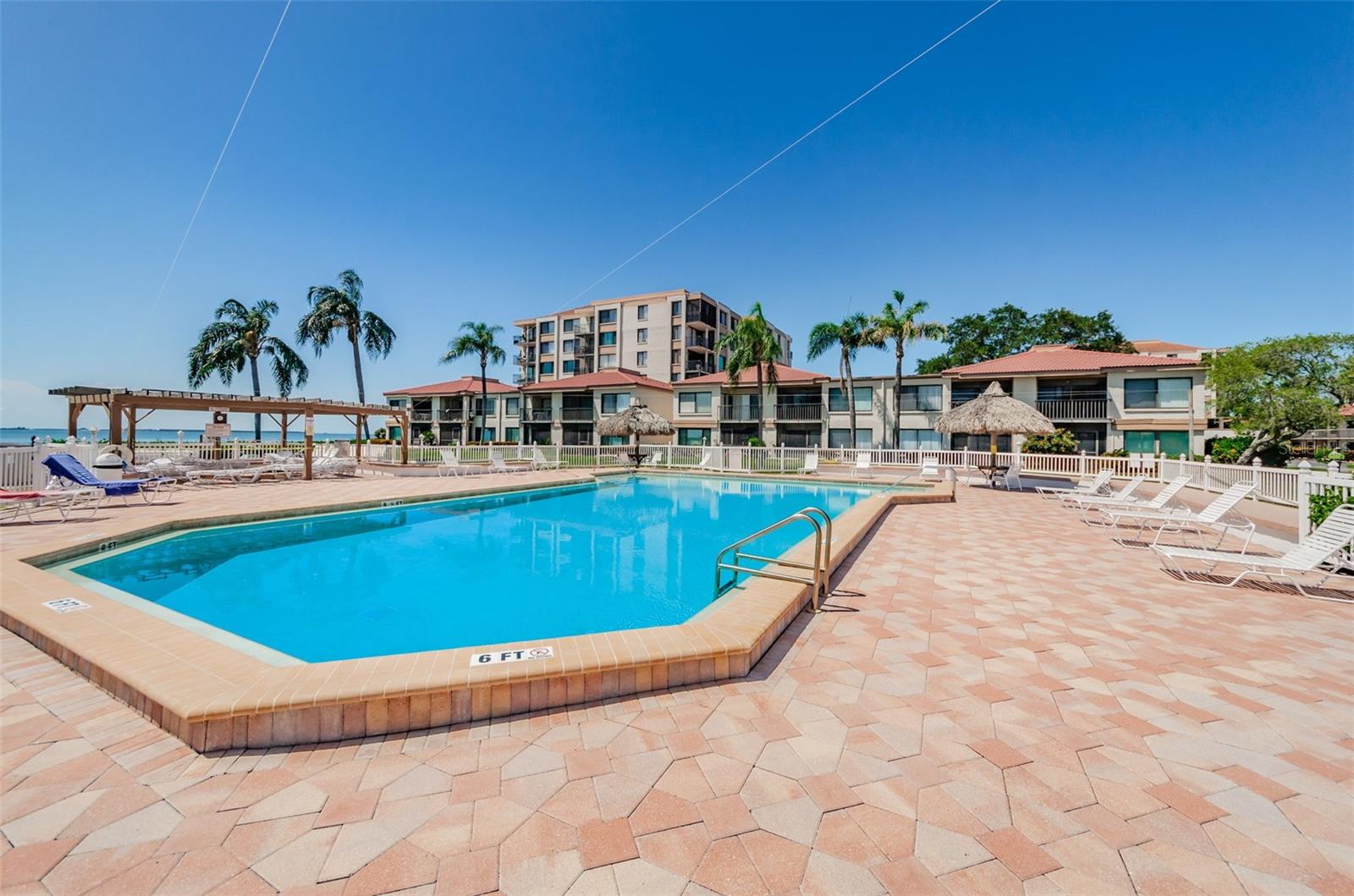 Heated Pool with lots of space to sit and relax