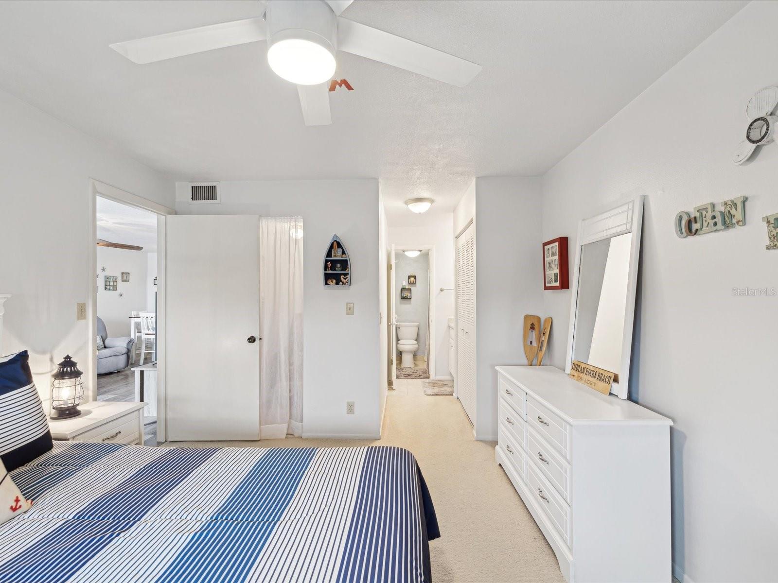 Primary bedroom with walk in closet and additional closet!