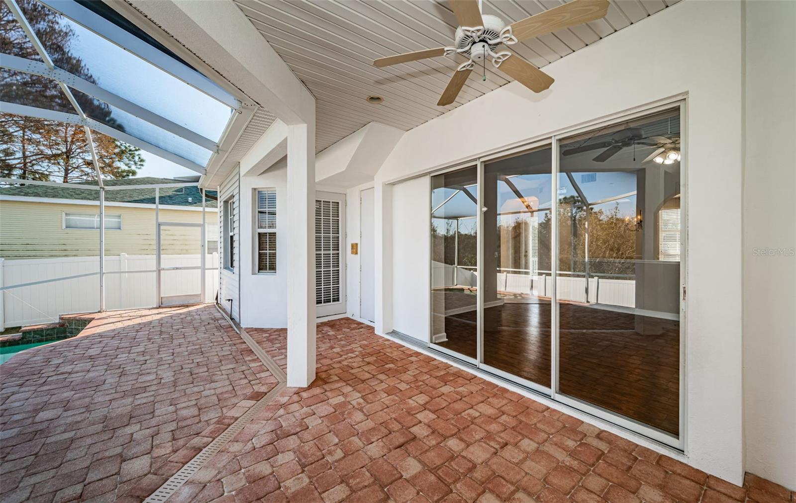 Paved pool deck.