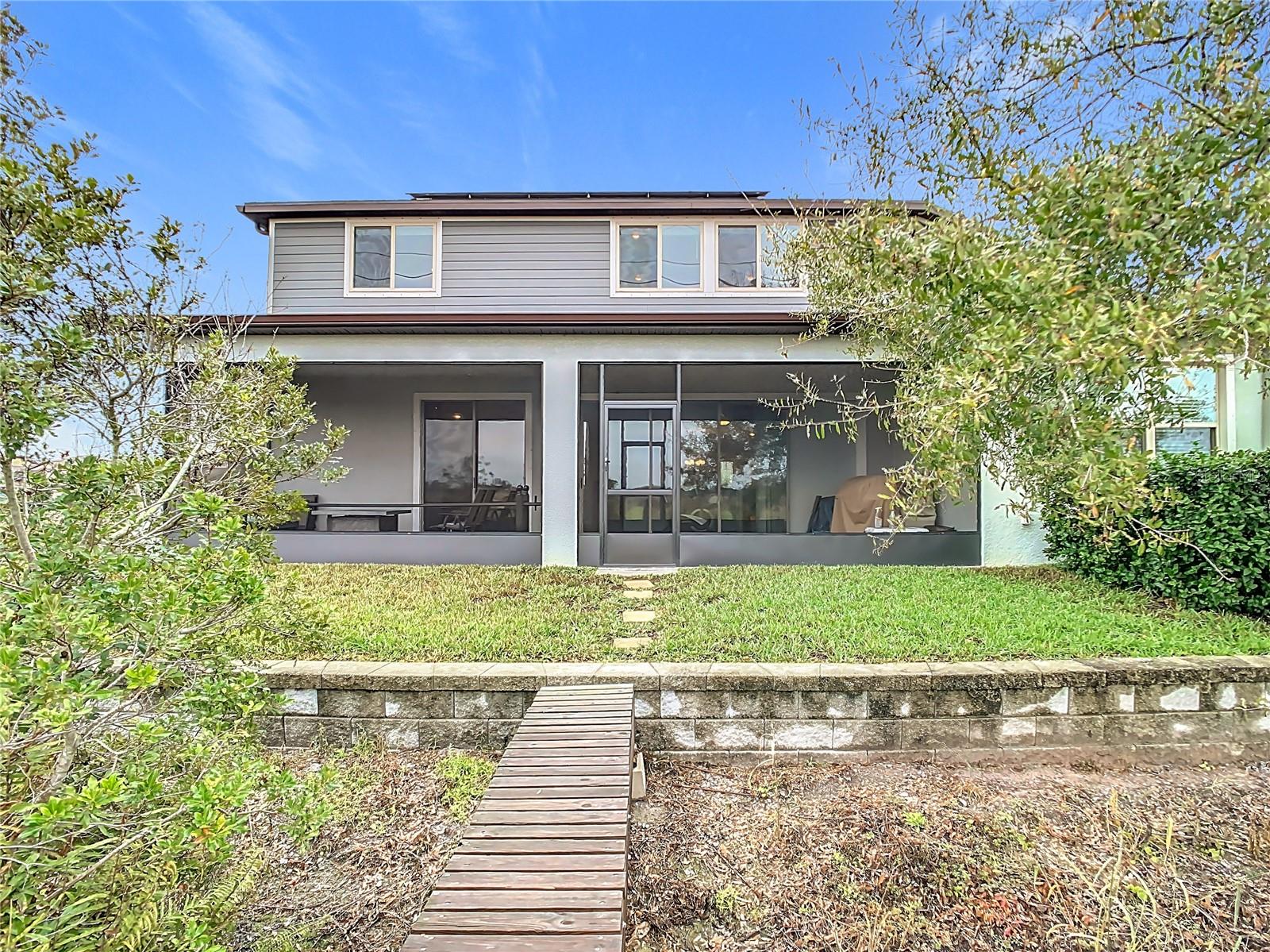 Backyard with Bridge to Conservation Area