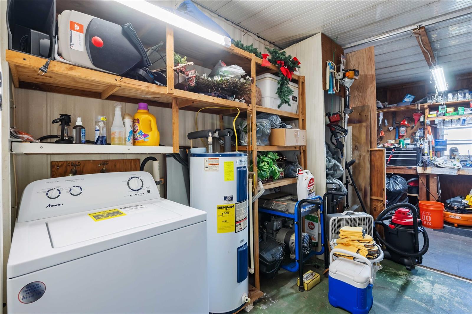 Utility area and golf cart garage.