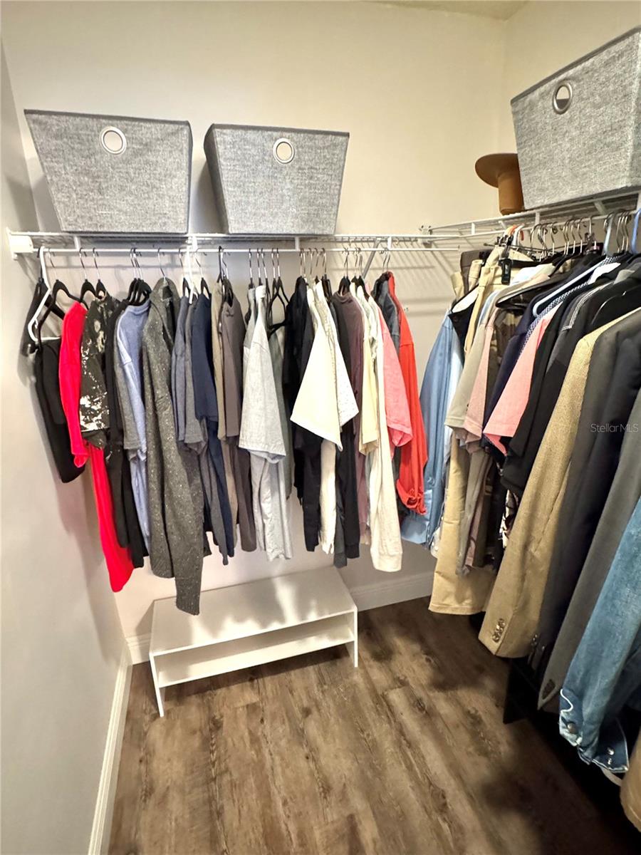 Nice walk-in closet in the primary bedroom.