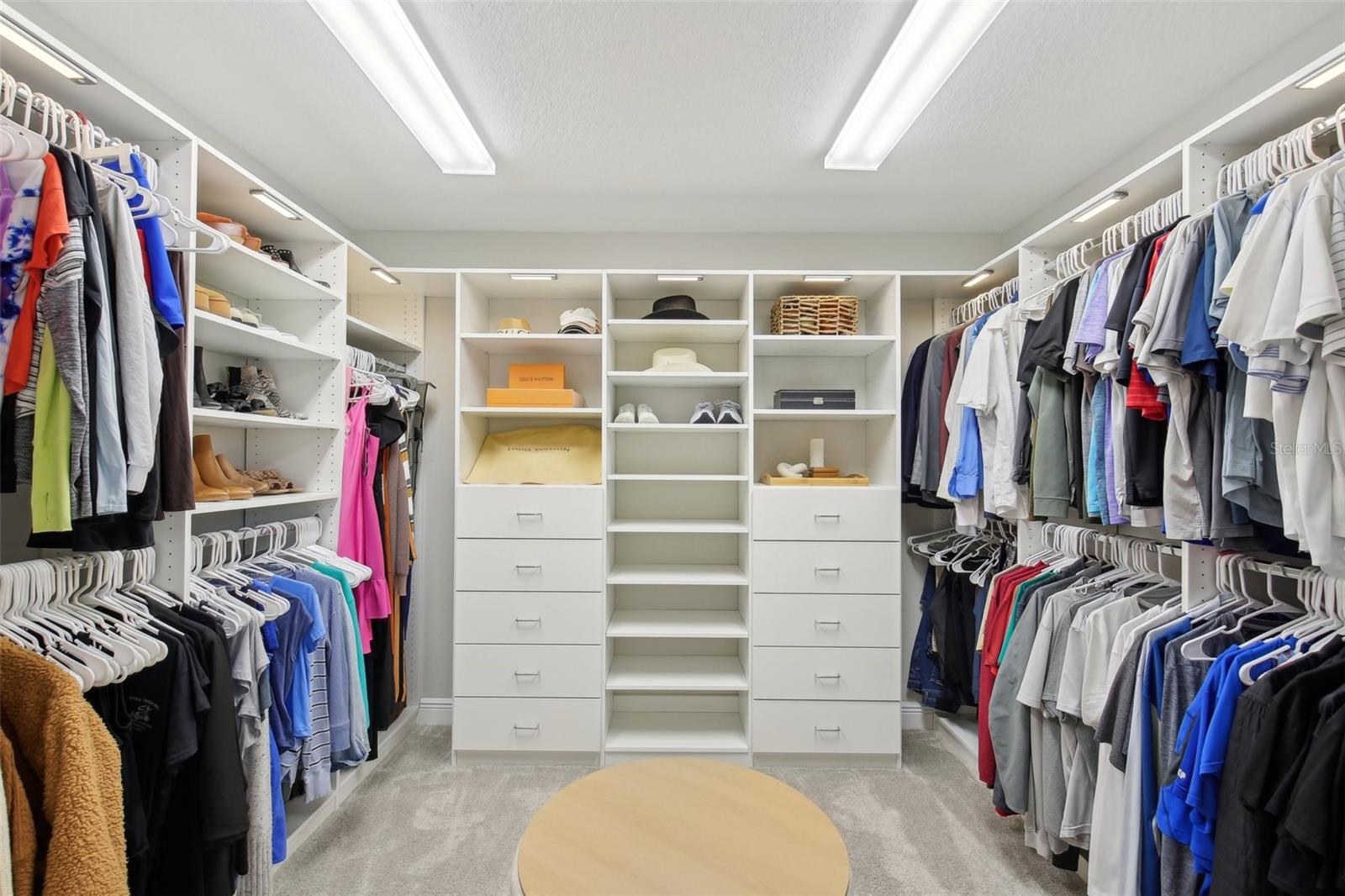 Huge, custom closet in the master!