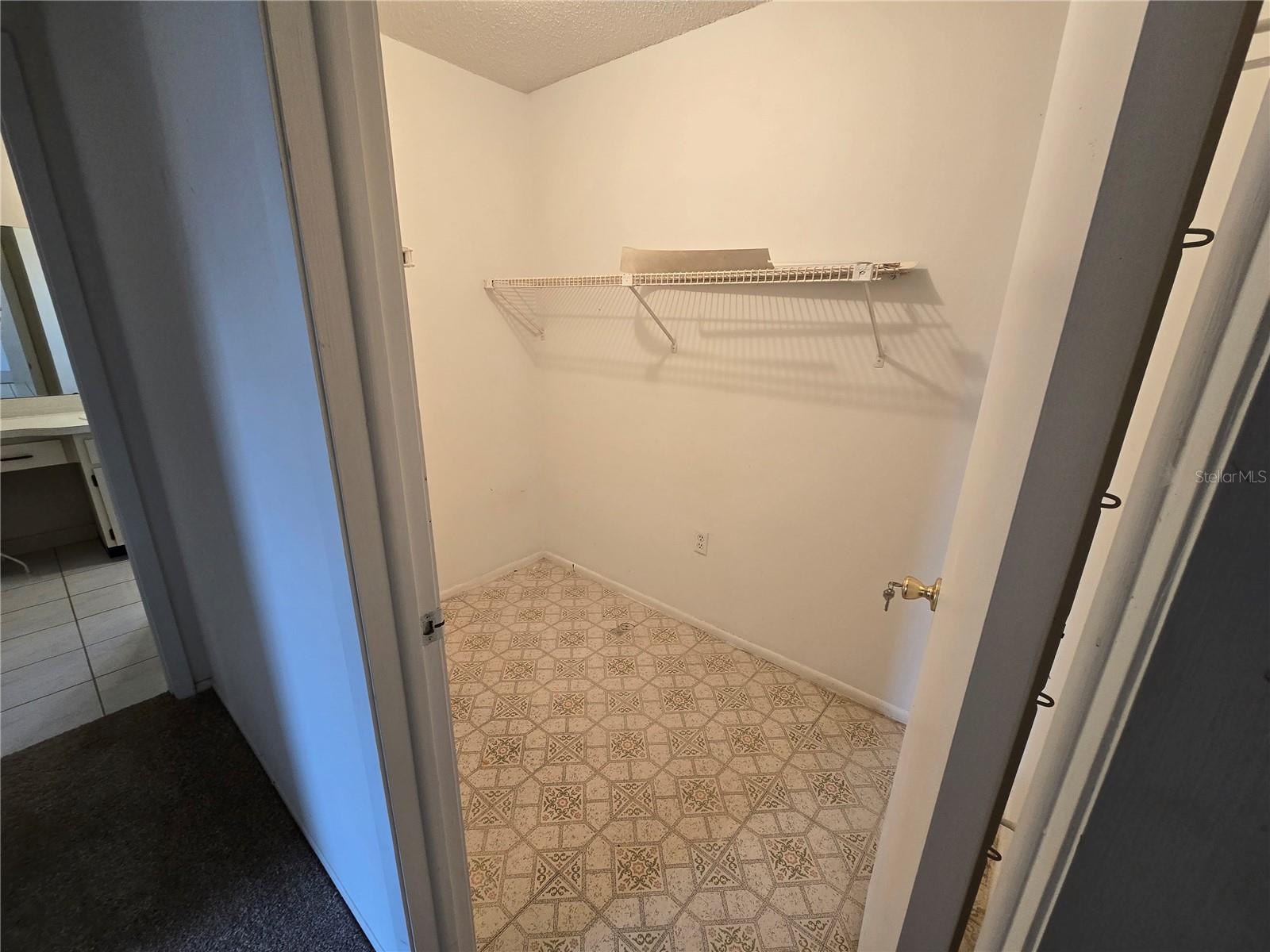 Walk-in closet off of the hallway