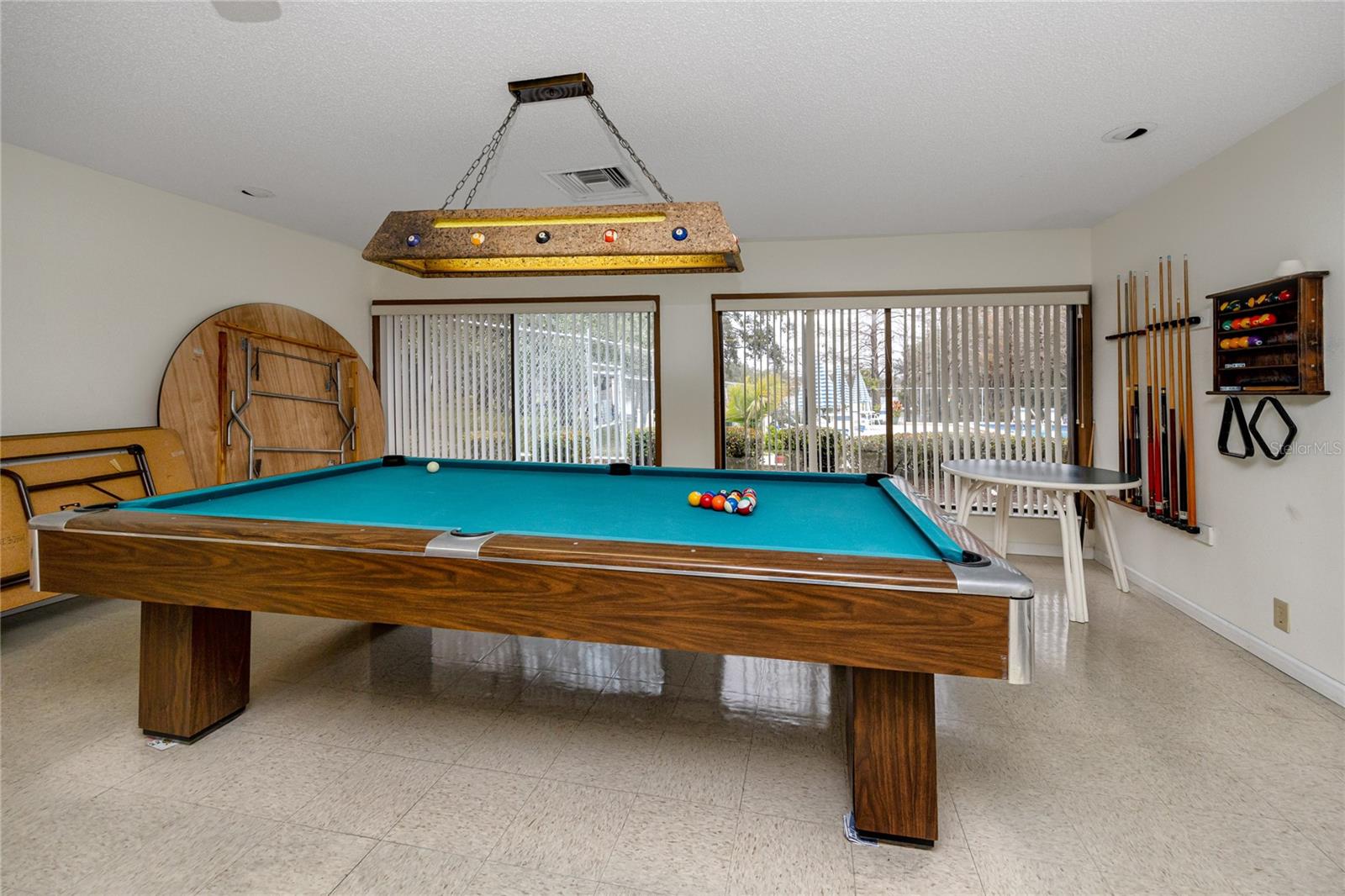 Pool talbe inside the clubhouse