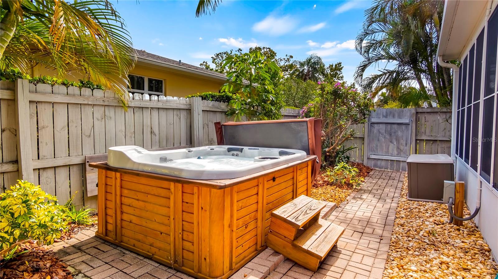 Create lasting memories with friends and family in this relaxing hot tub.