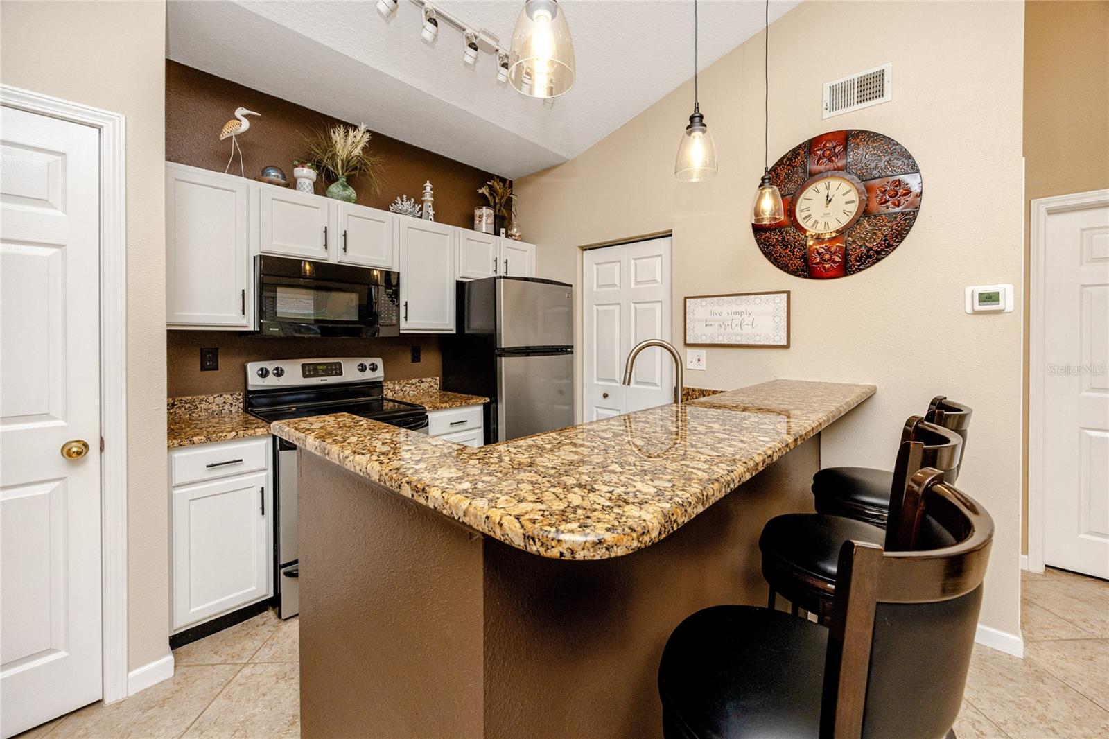 updated kitchen with granite countertops