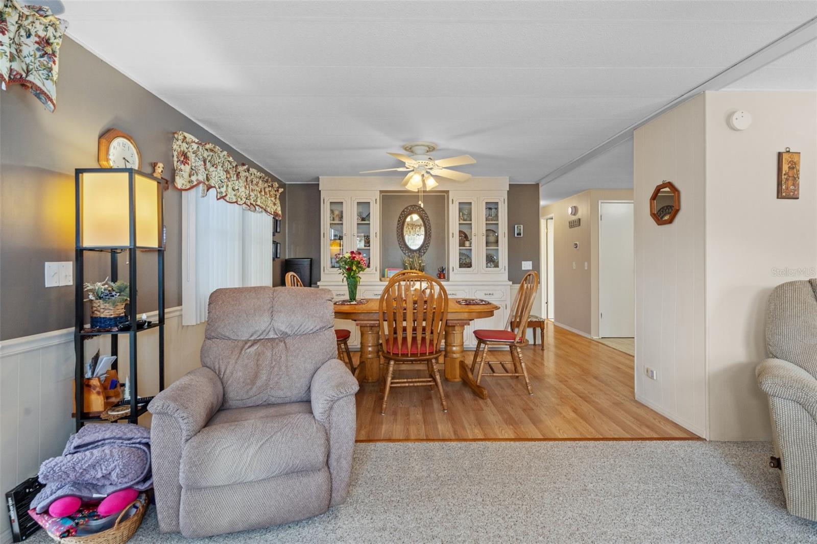 View of the Living Room and the Dining Room