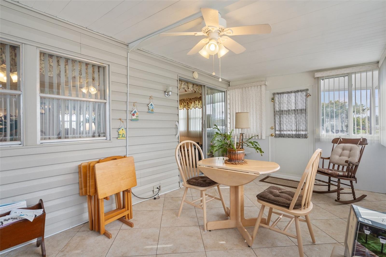 Beautifully Tiled Floors in the Enclosed Porch