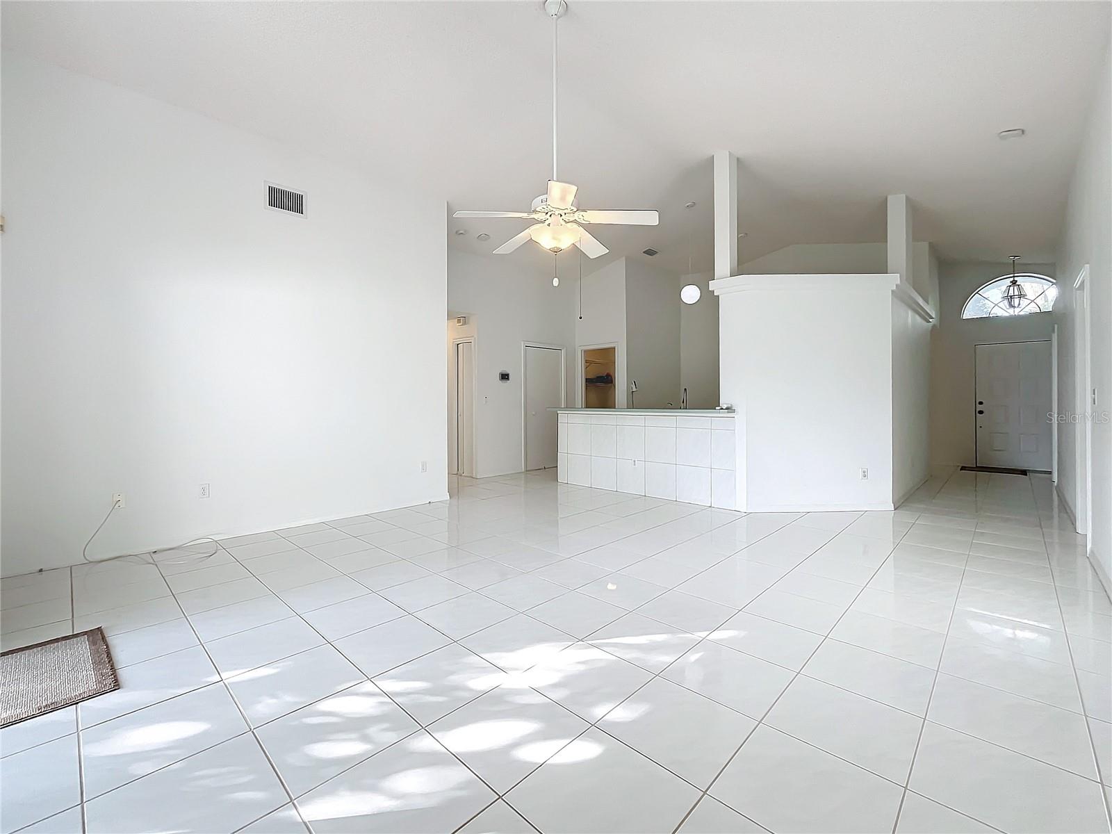 Living room looking at kitchen