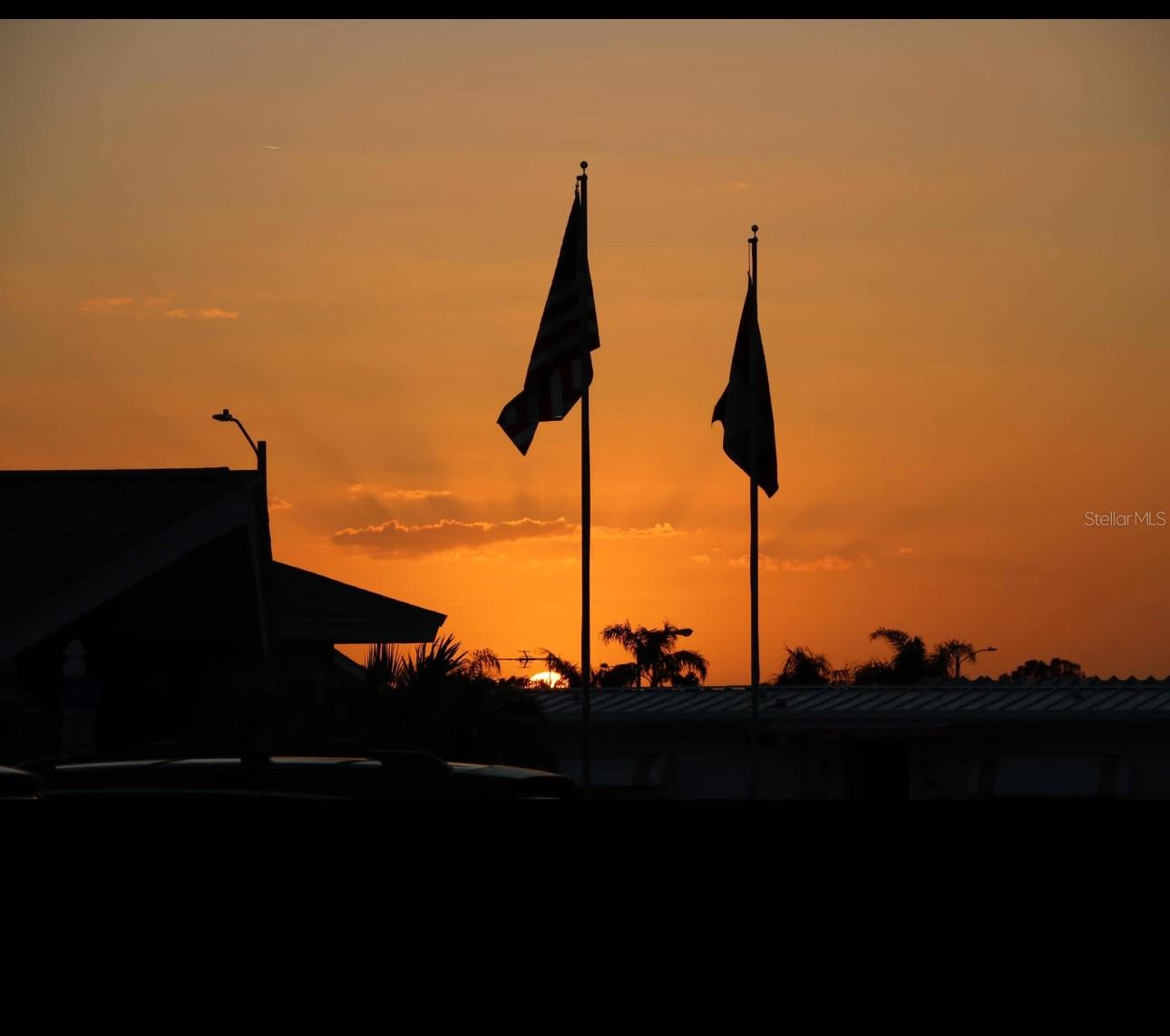 Sunset over clubhouse