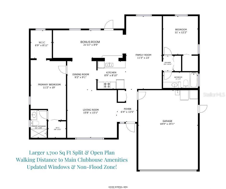 You'll love all the living square footage and split plan~