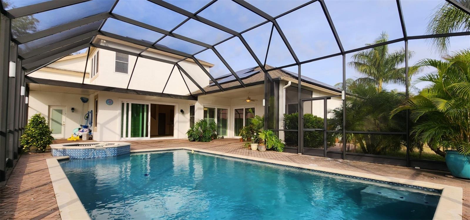 Lanai view of pool & pond 6