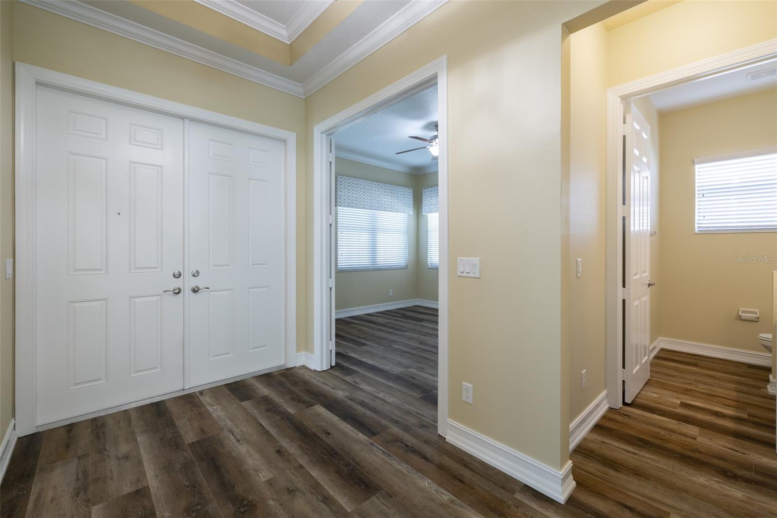 Foyer, office, powder room