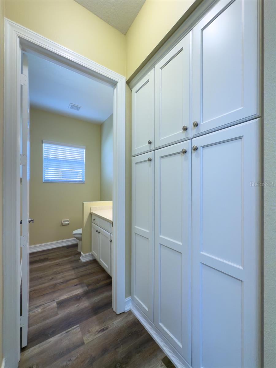 Linen closet and powder room