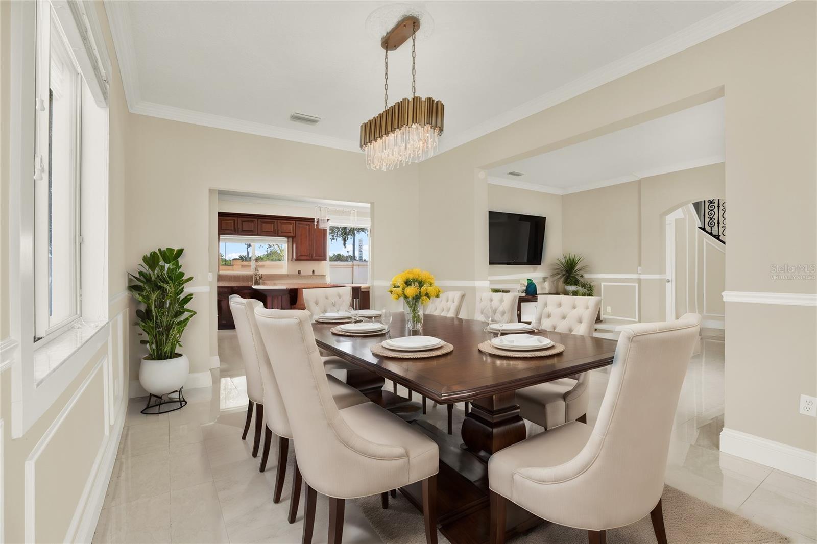 Dining Room looking into Kitchen (virtually staged)