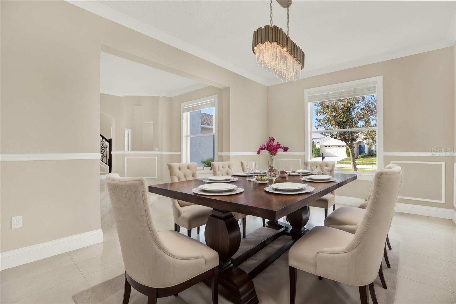 Dining Room looking into Sitting room (virtually staged)