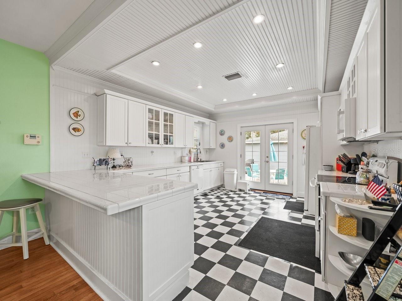 Extended breakfast bar overlooking the very spacious kitchen