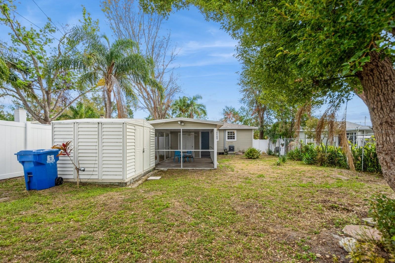 Screened-in carport laundry closet