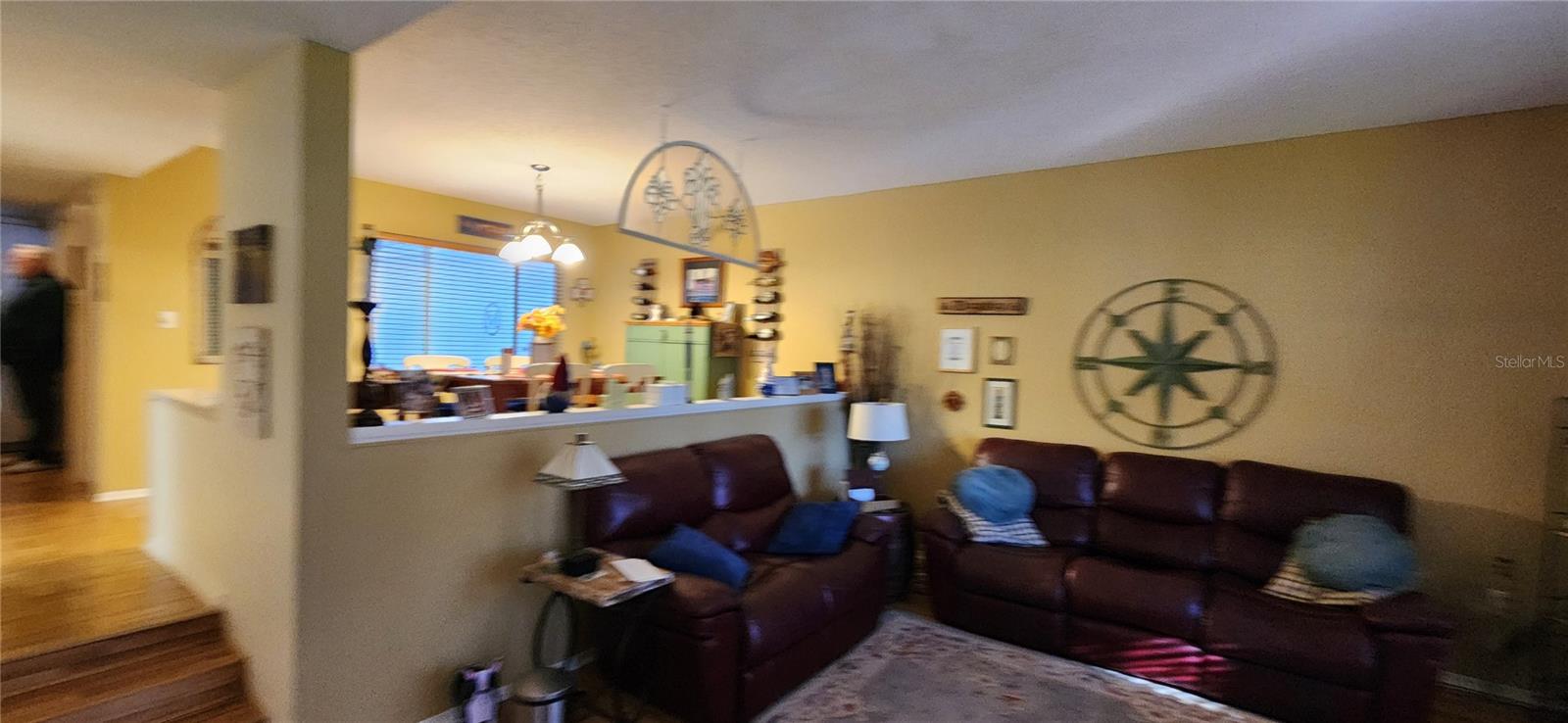 Living room view of dining area