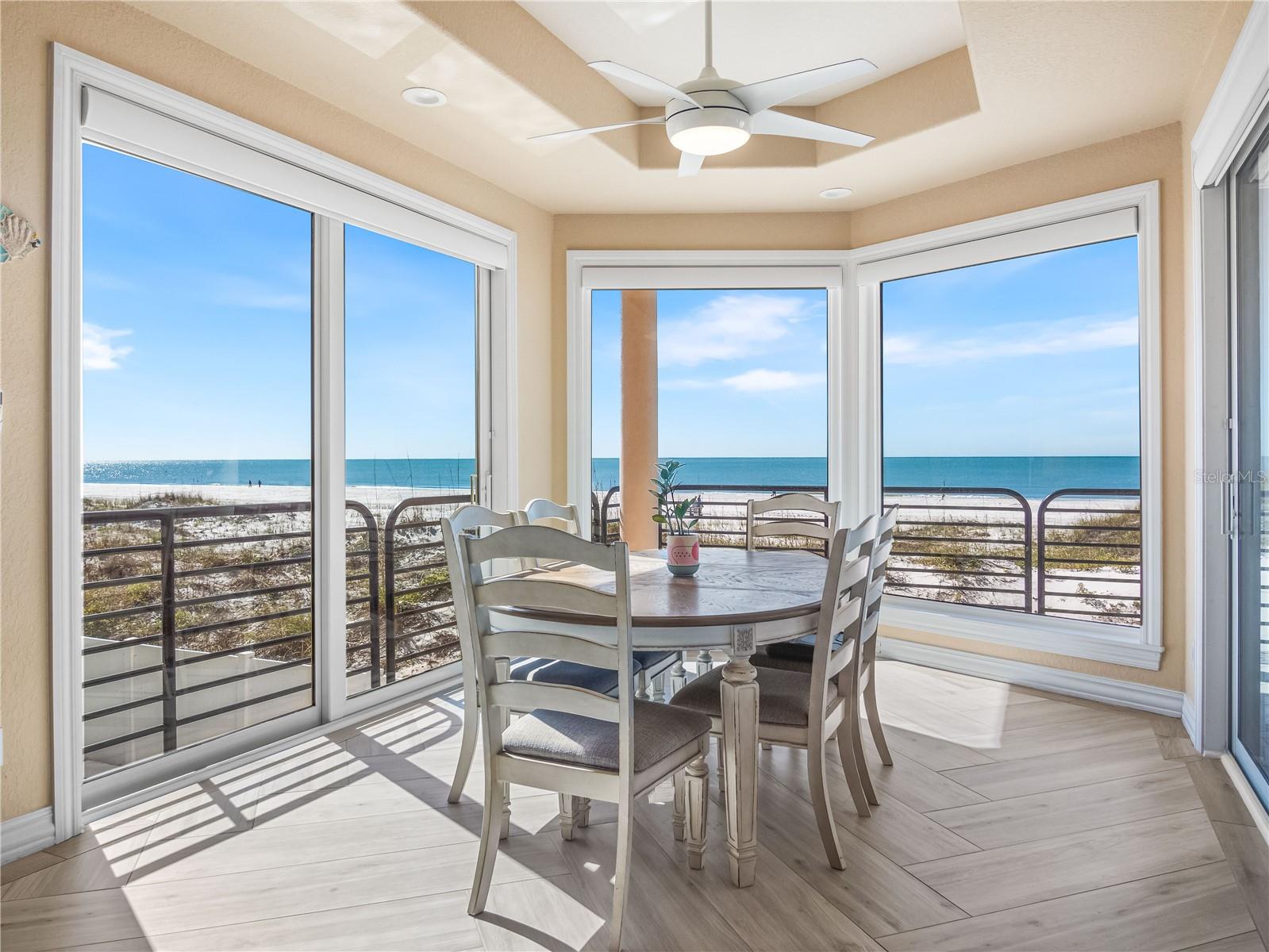 Panoramic w/stunning views south to the soothing pink Don Cesar Hotel.