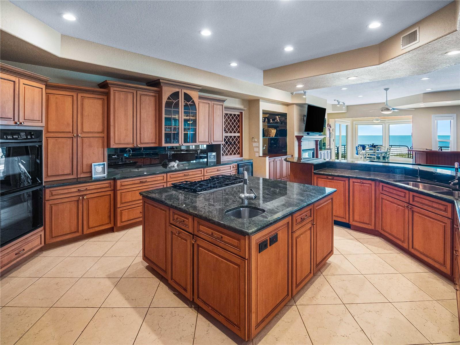 Kitchen with Gas Grille to Gulf View