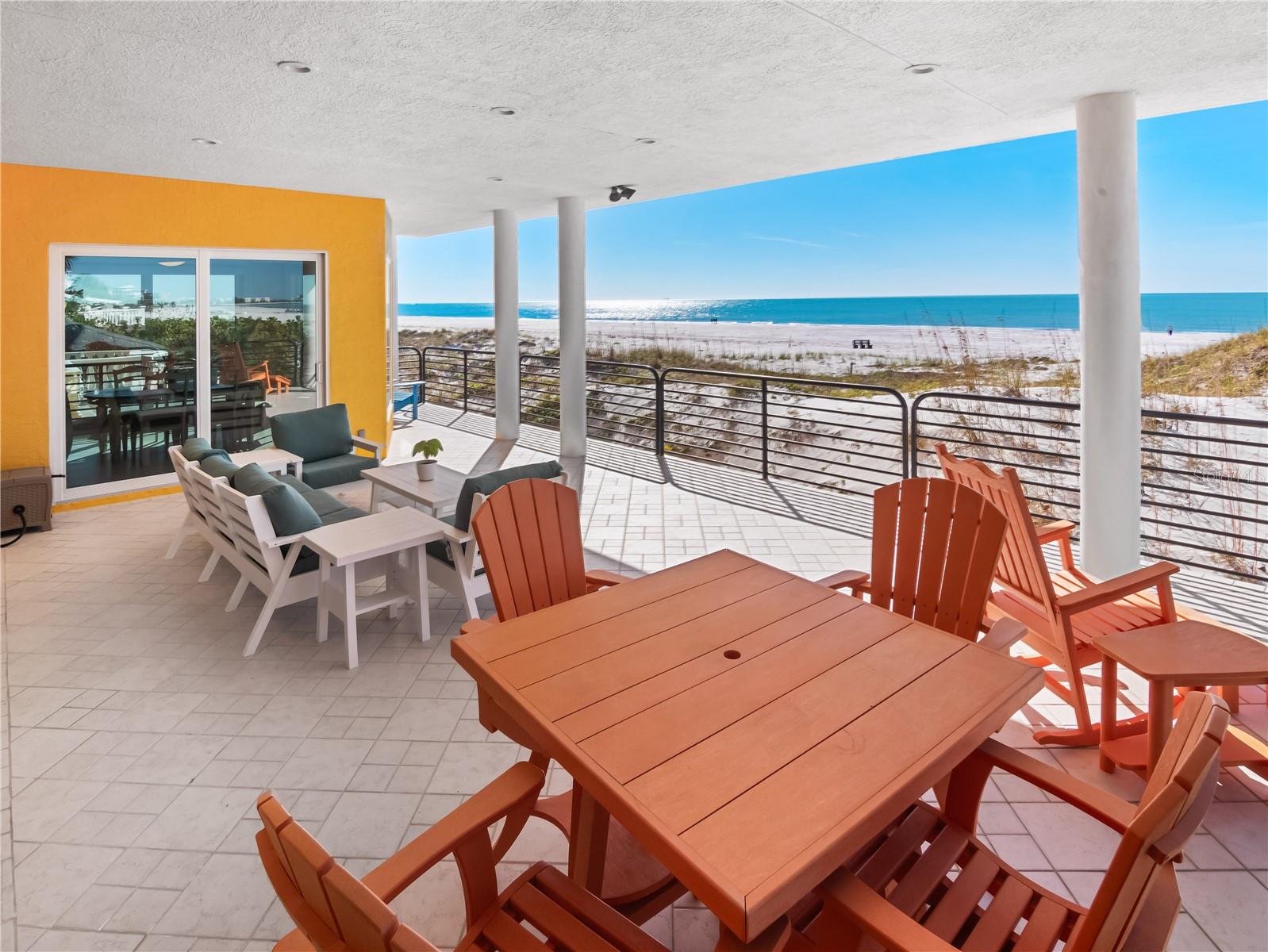 Outside Dining / look thru FL Room South to see the iconic soothing Pink Hotel and your personal sand hill.