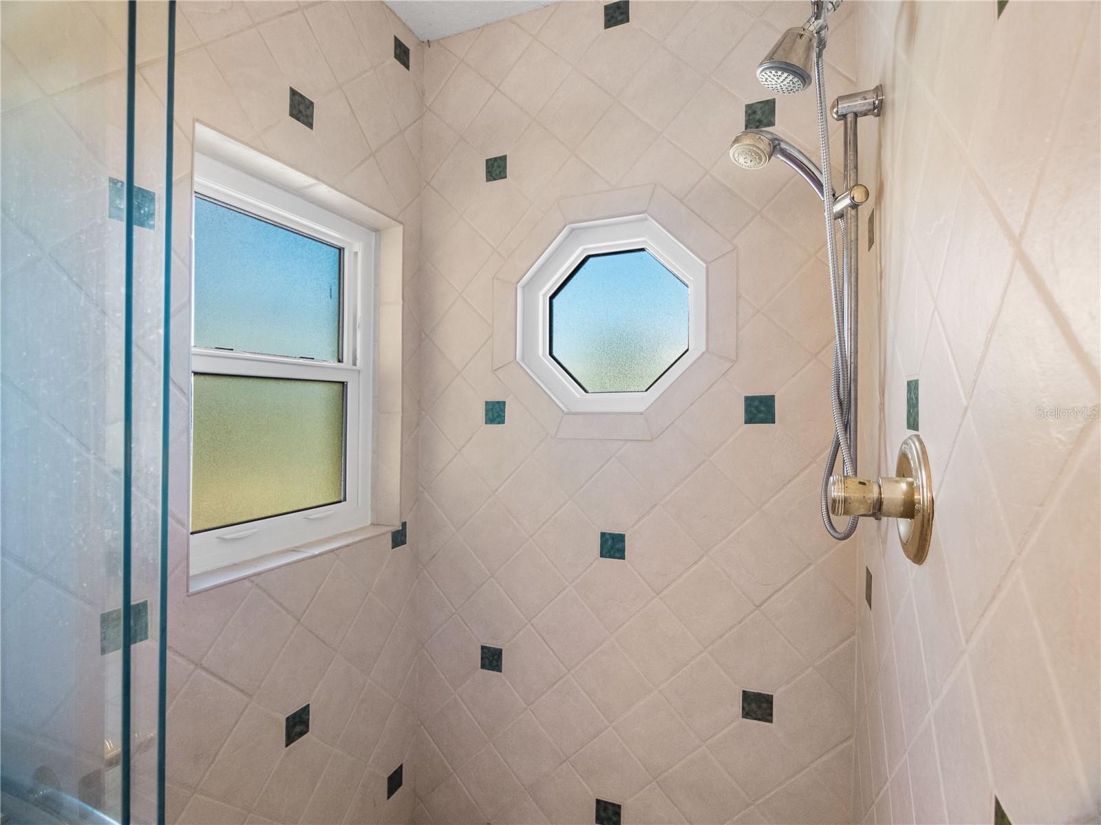 2. Shower with 2 windows.