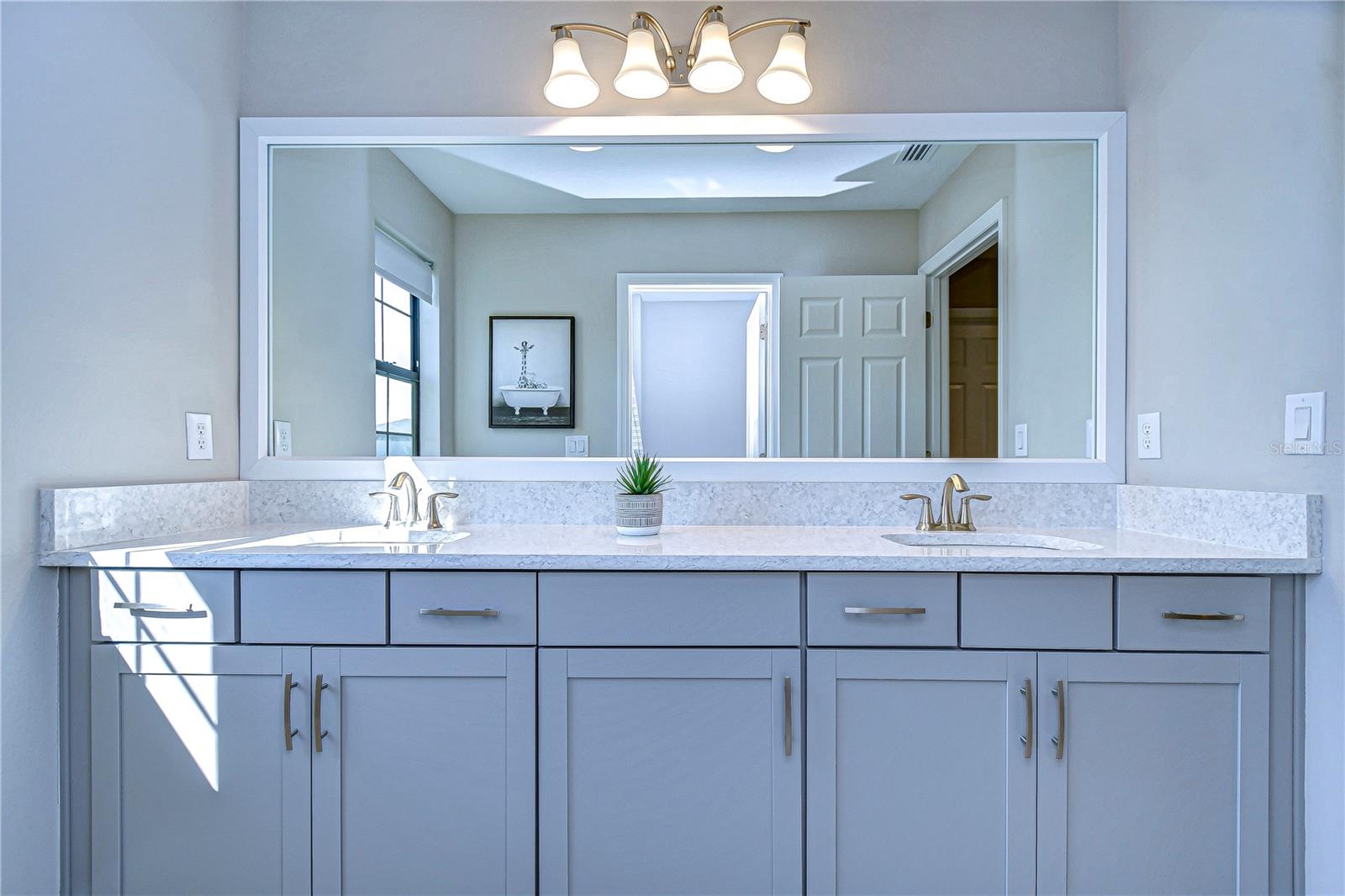 Third bath features dual sinks!