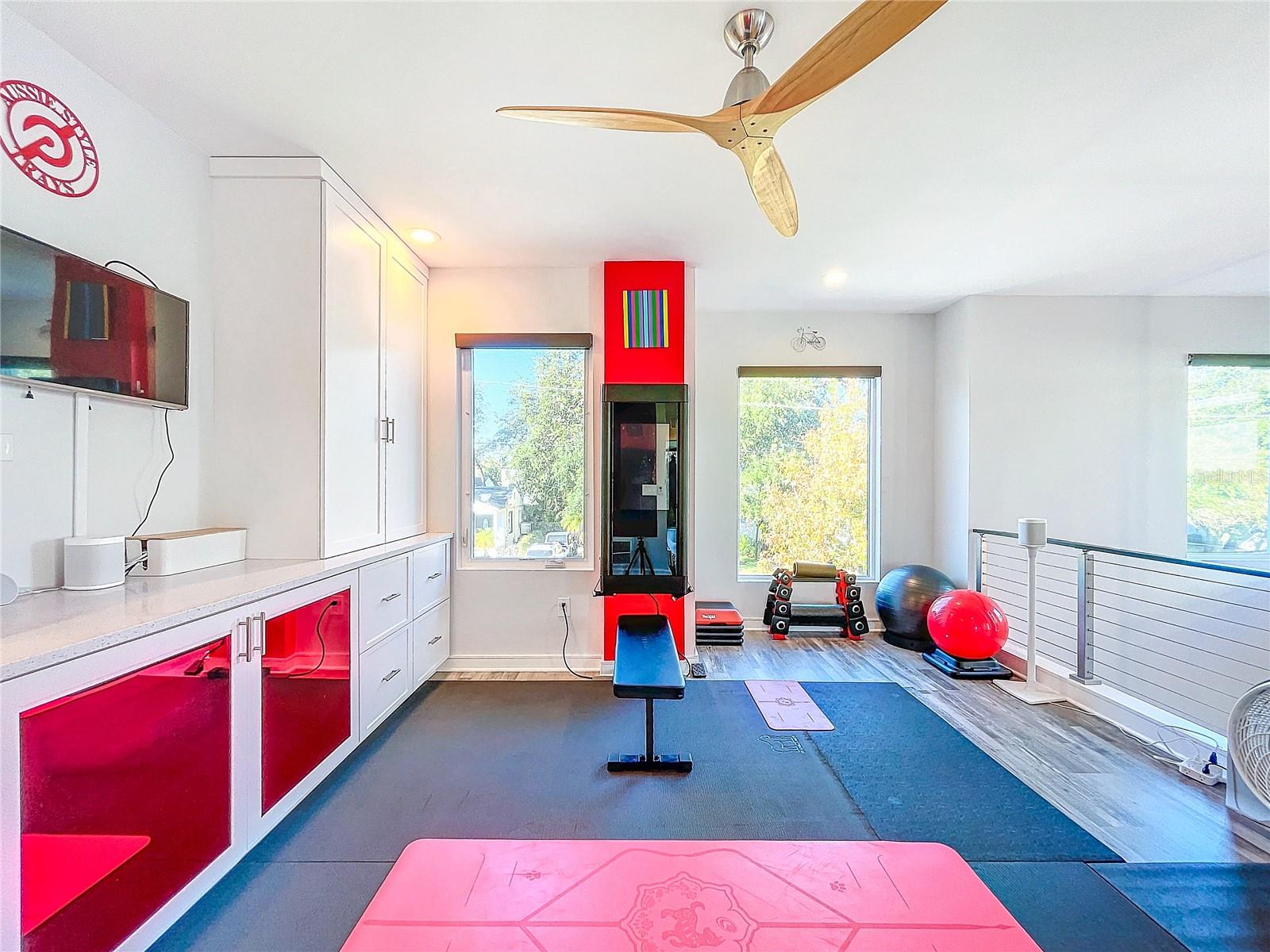 Loft with built-in; Great rec room, playroom or exercise space