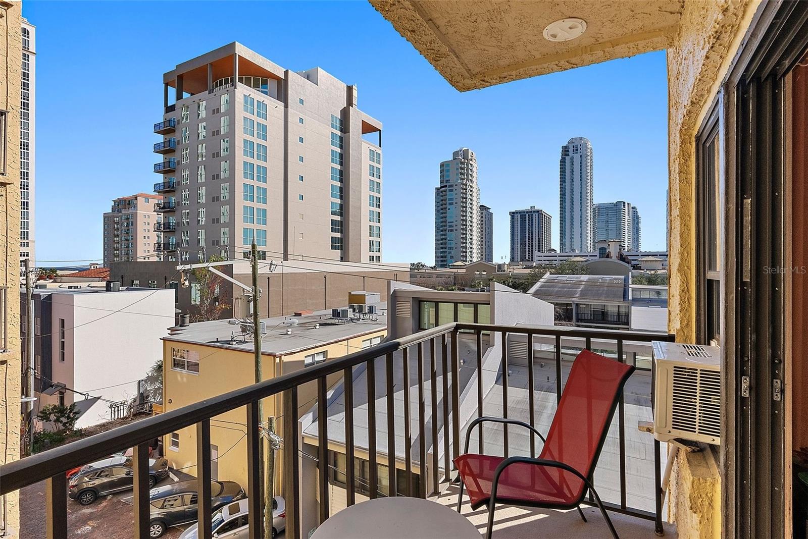 Private balcony with city views