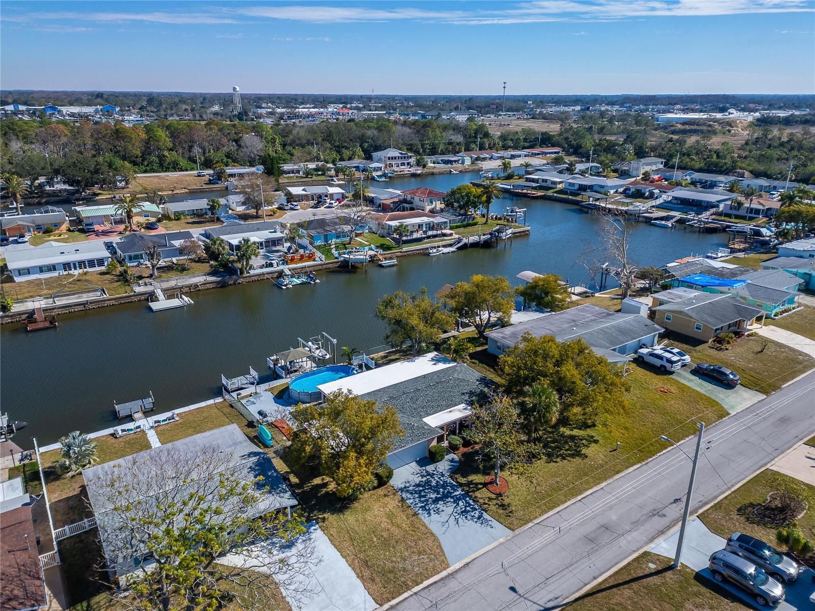 Drone View of House and Community