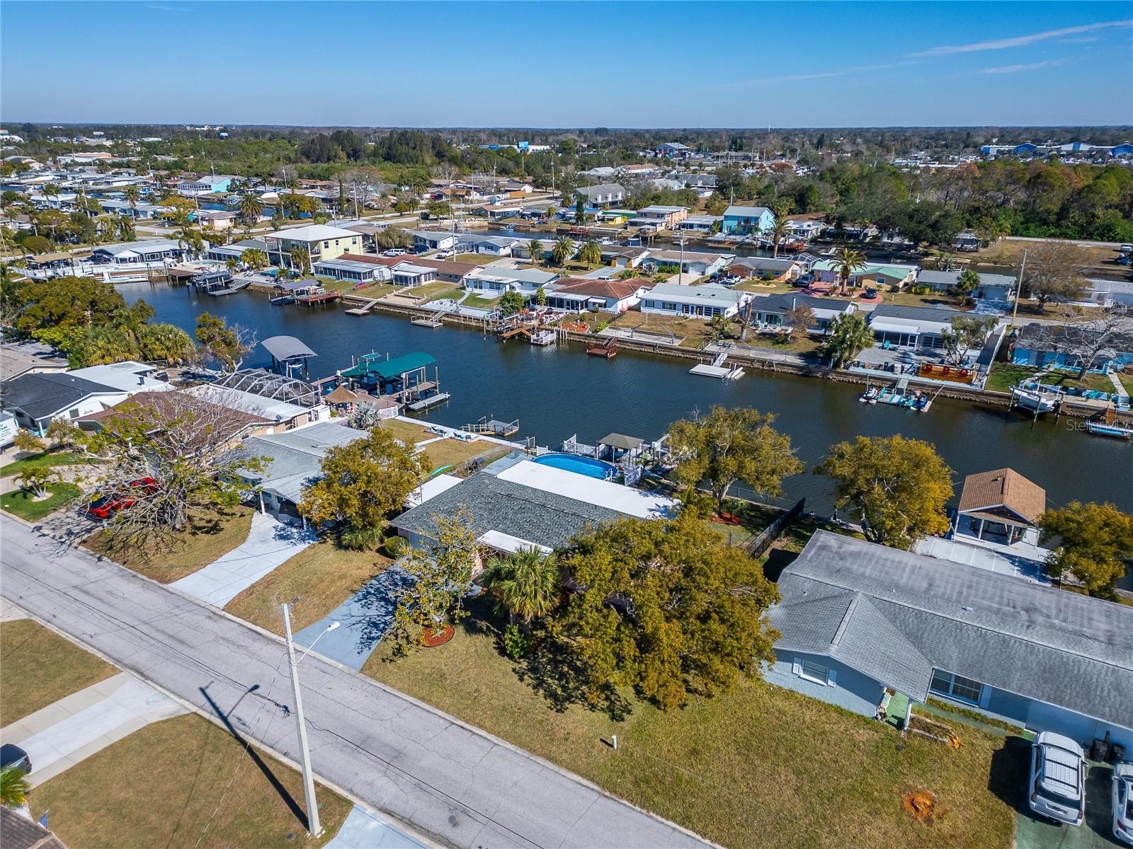 Drone View of House and Community