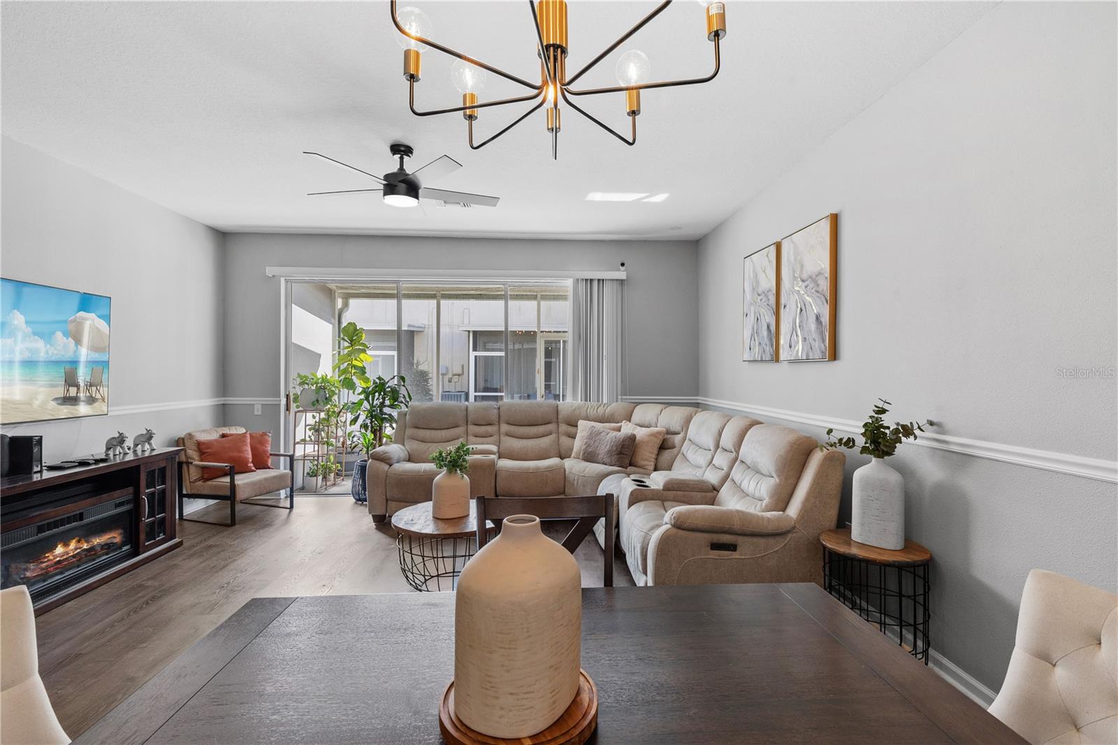 View of the living area from Dining area