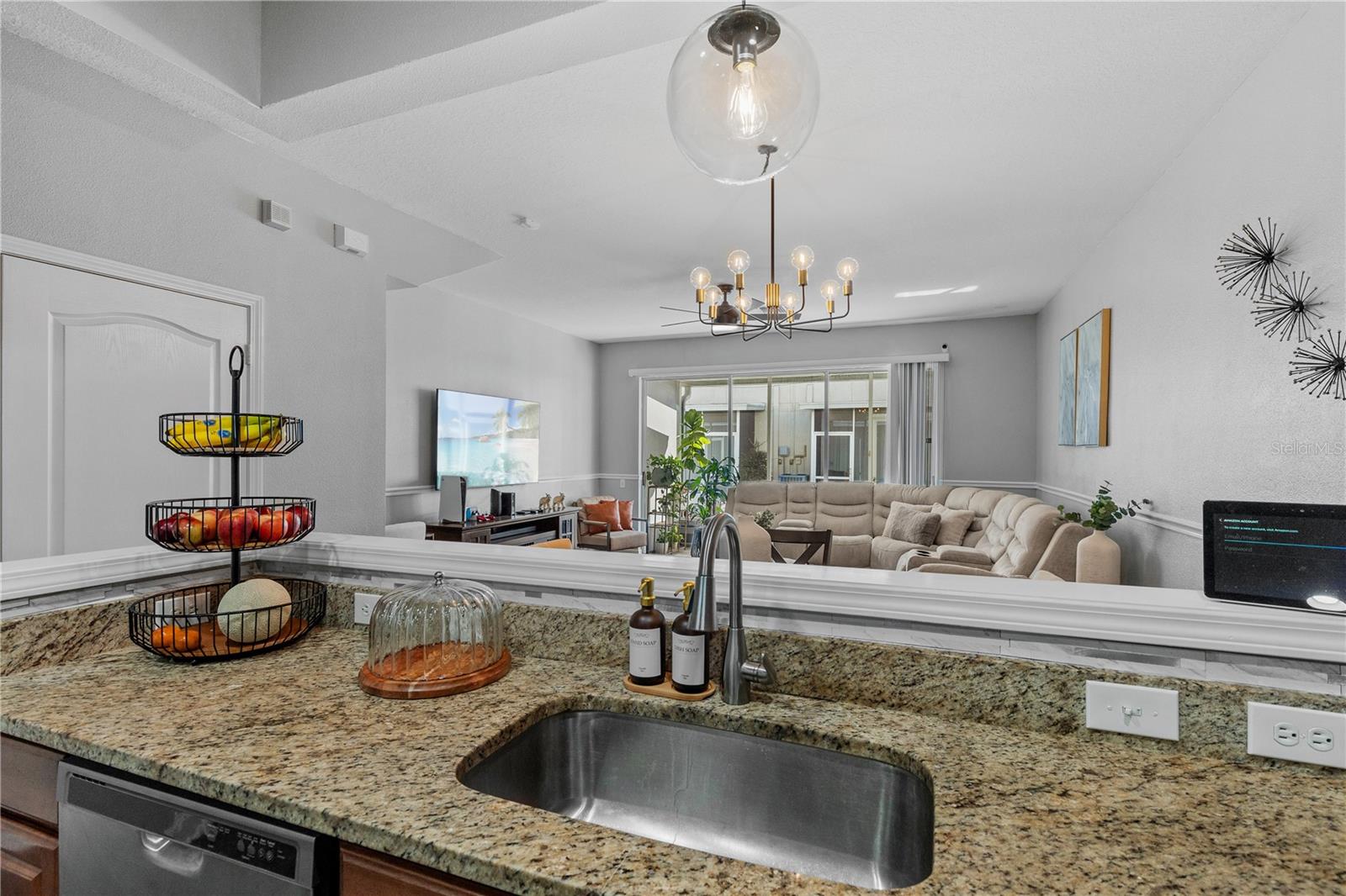 View to the Living area from kitchen sink