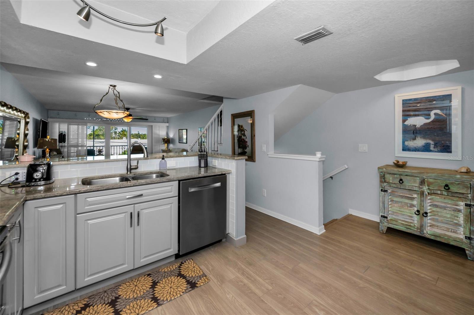 Renovated Kitchen overlooking the Dining room