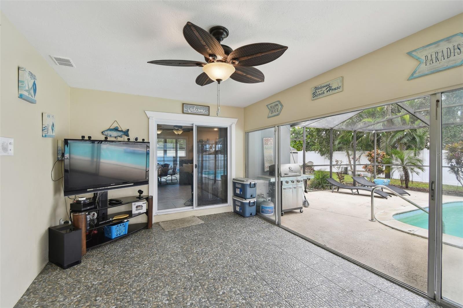 Outdoor Patio/Pool Area-Has Sliding Glass Doors and A/C Vents