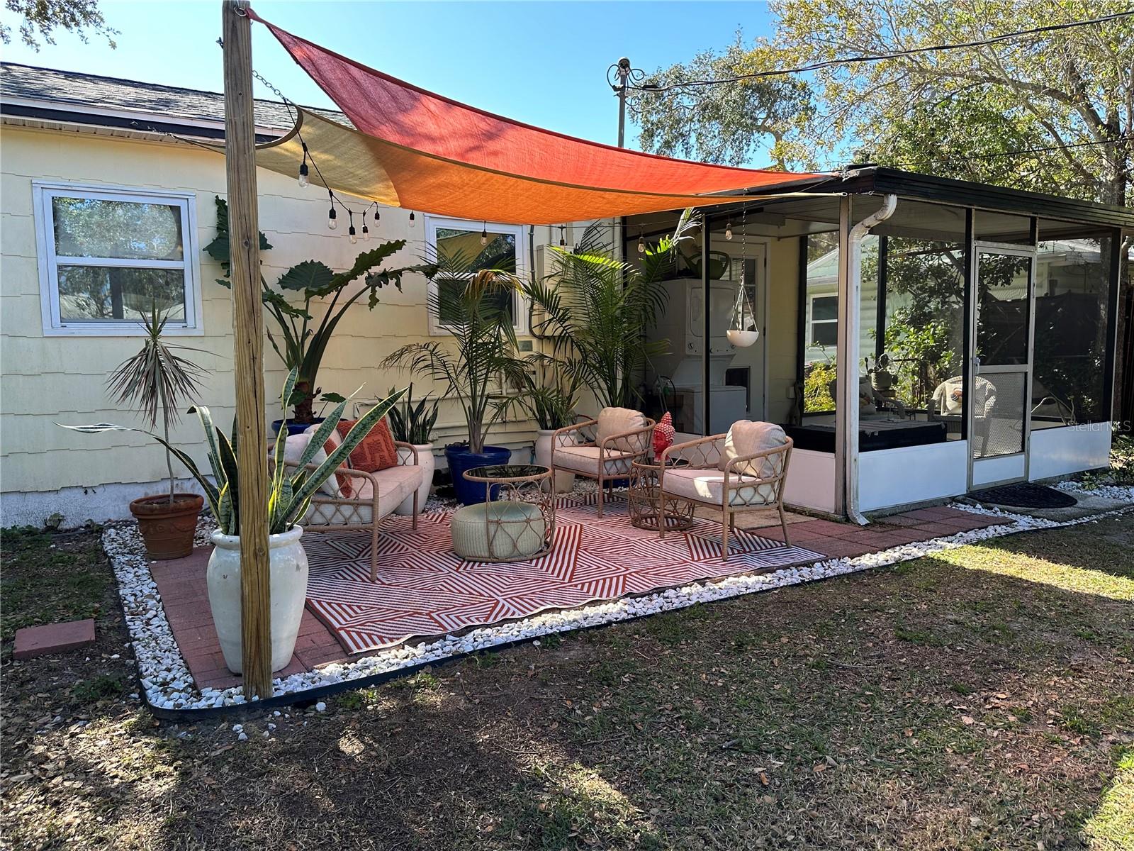 Larger view of patio and screened porch