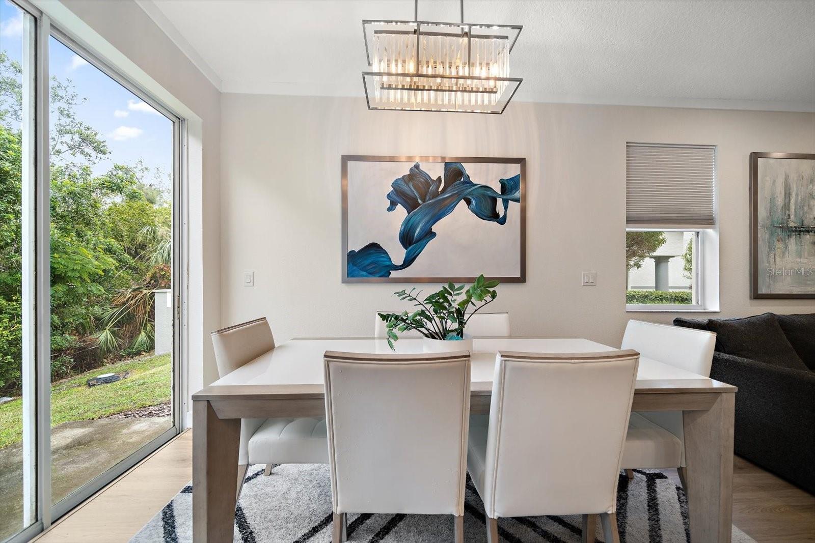 Formal dining space in great room.